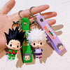 Hunter x Hunter anime character resin keychain featuring a black-haired character and a white-haired character