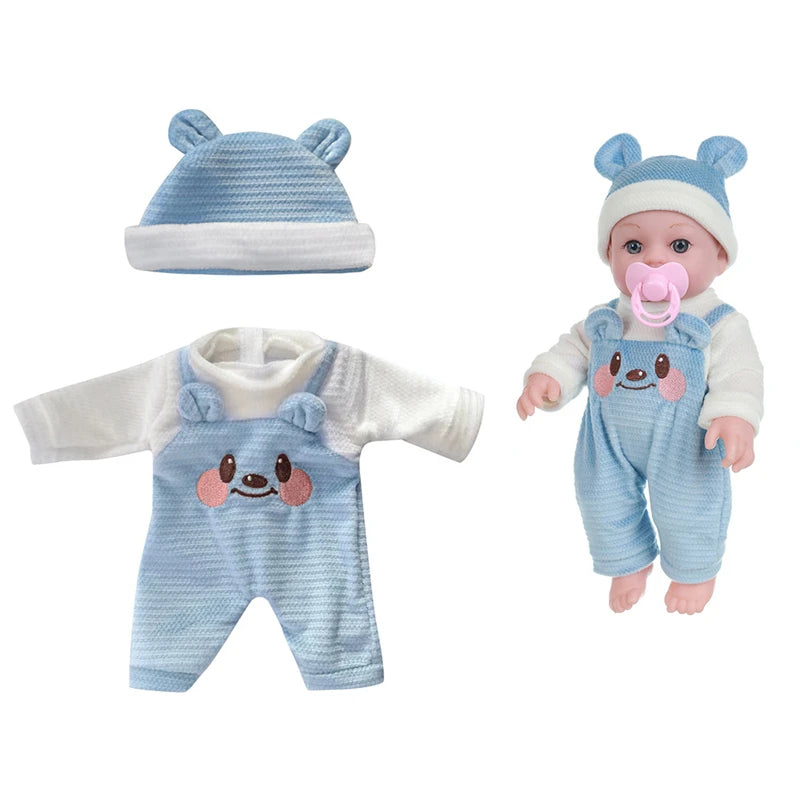 Cozy Cartoon Bear Winter Pajamas for 12-Inch Reborn Dolls