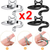 Two silver and black adjustable cat-ear crochet rings shown with close-ups of the product.