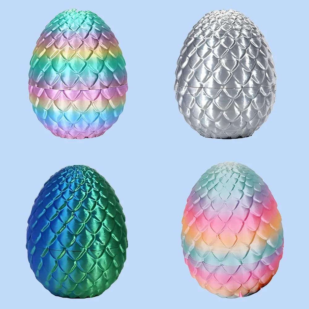 Articulated Dragon in Egg – 3D Printed Desk Ornament