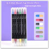 A set of six 6-Color Dual-Tip Shine Pens with metallic glitter finishes displayed in a clear packaging.