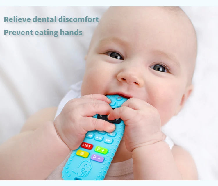 Silicone Remote Control Teether for Baby Teething Relief
