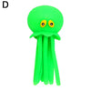 A bright green squeeze and soak octopus bath toy for toddlers.