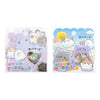 A set of Y2K heart-shaped crystal stickers featuring cute cloud and cat characters with a laser finish.