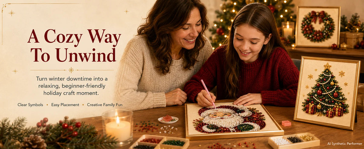 Festive Christmas Pearl Diamond Painting Kit with Frame