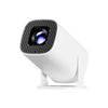 A white P30 Pro Smart Mini Projector with a black grille and lens is shown on a stand.