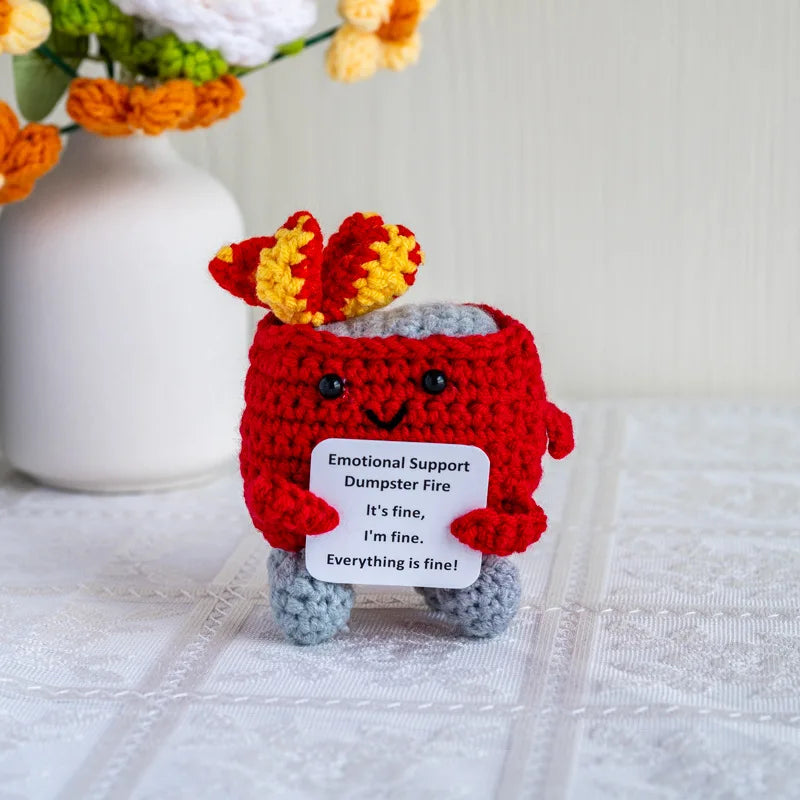 Crochet Dumpster Fire Decorative Doll