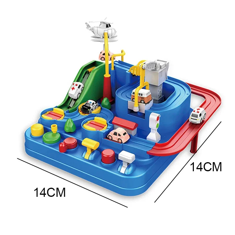 Racing Rail Car Adventure Set — Mechanical Track Toy for Kids