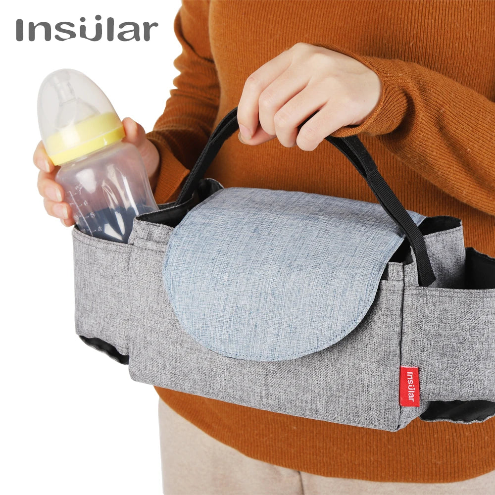 Insulated Diaper Bag with Thermal Bottle Pouch