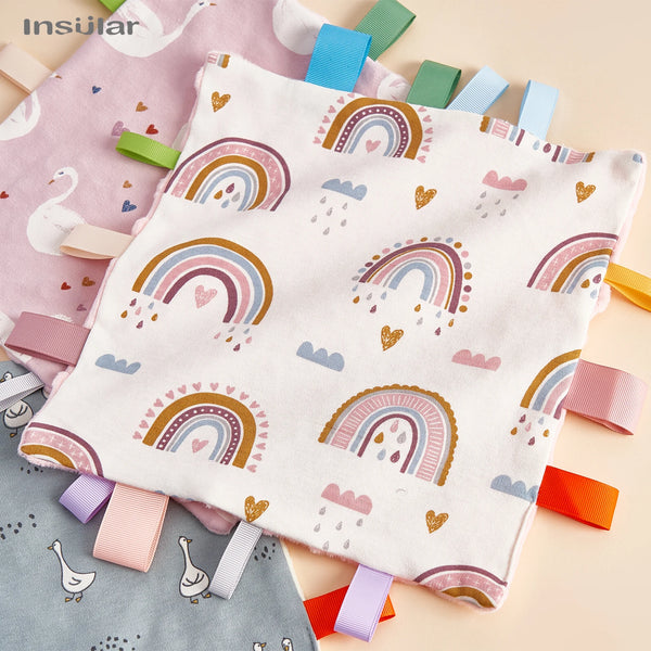 Baby Sensory Tag Comfort Blanket with Soft Cotton