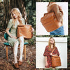 PU Leather Diaper Backpack with Changing Pad and Stroller Straps
