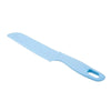 A light blue plastic kid-friendly safety knife set with a handle and blade.