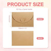 A set of 50 kraft paper envelopes with heart clasps for gift cards and notes, shown from the front and back.