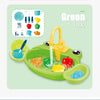 A green frog-themed kitchen sink play set with a circulating water outlet feature.