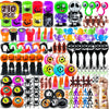 A collection of ten Halloween skull and pumpkin fidget toys in various colors and designs.