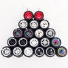 1/64 Scale Alloy Car Wheels with Rubber Tires - 10 Sets
