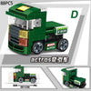An 88-piece building block set of a green police helicopter and SWAT carrier vehicle model.