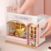 Wooden Dollhouse Kit with Furniture and Lighting