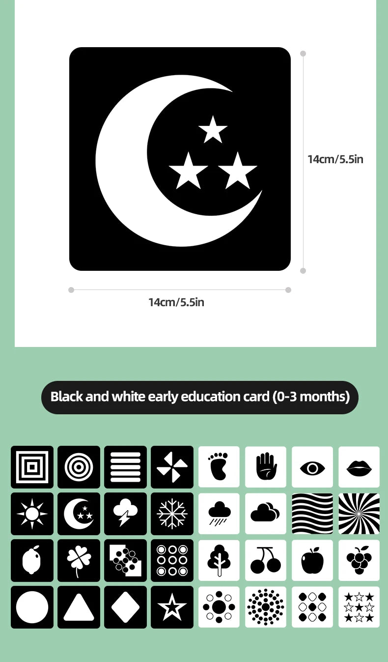 High-Contrast Baby Flash Cards for Visual Development