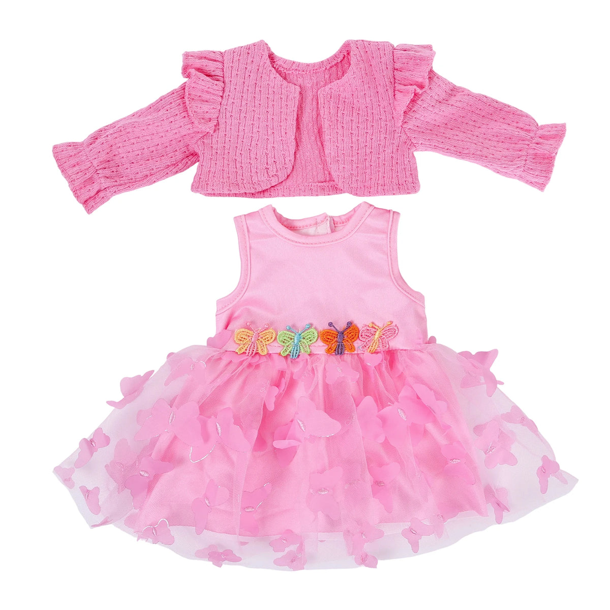 Adorable Baby Doll Clothing Set with Coat and Dress