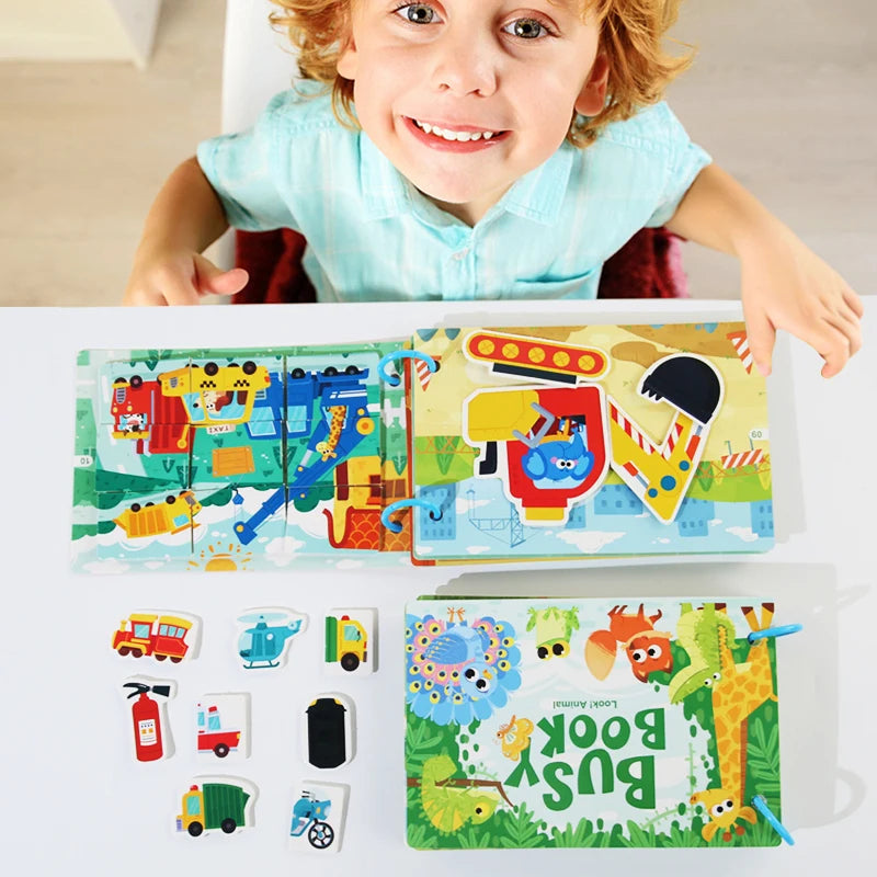 Montessori Quiet Book – Interactive Word Recognition & Early Learning Activity Book for Kids