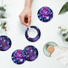 DIY Diamond Painting Coaster Kit with Holder – 8 Floral Resin Coasters