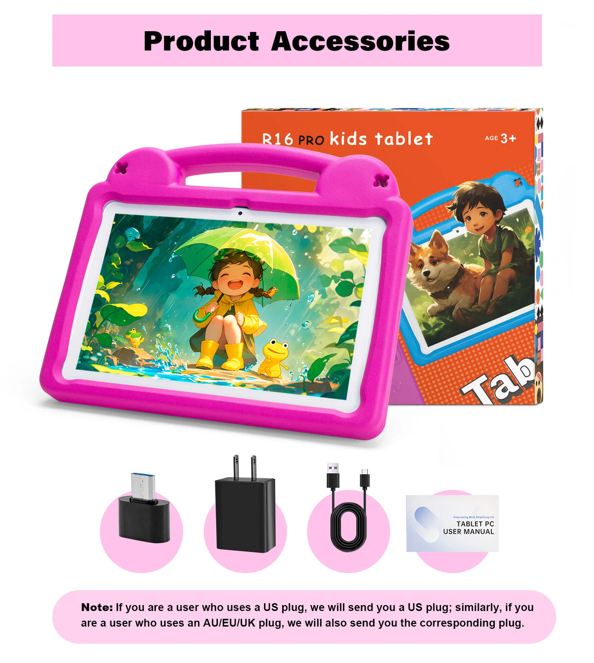 Kids Tablet PC with Expandable RAM and Dual Cameras