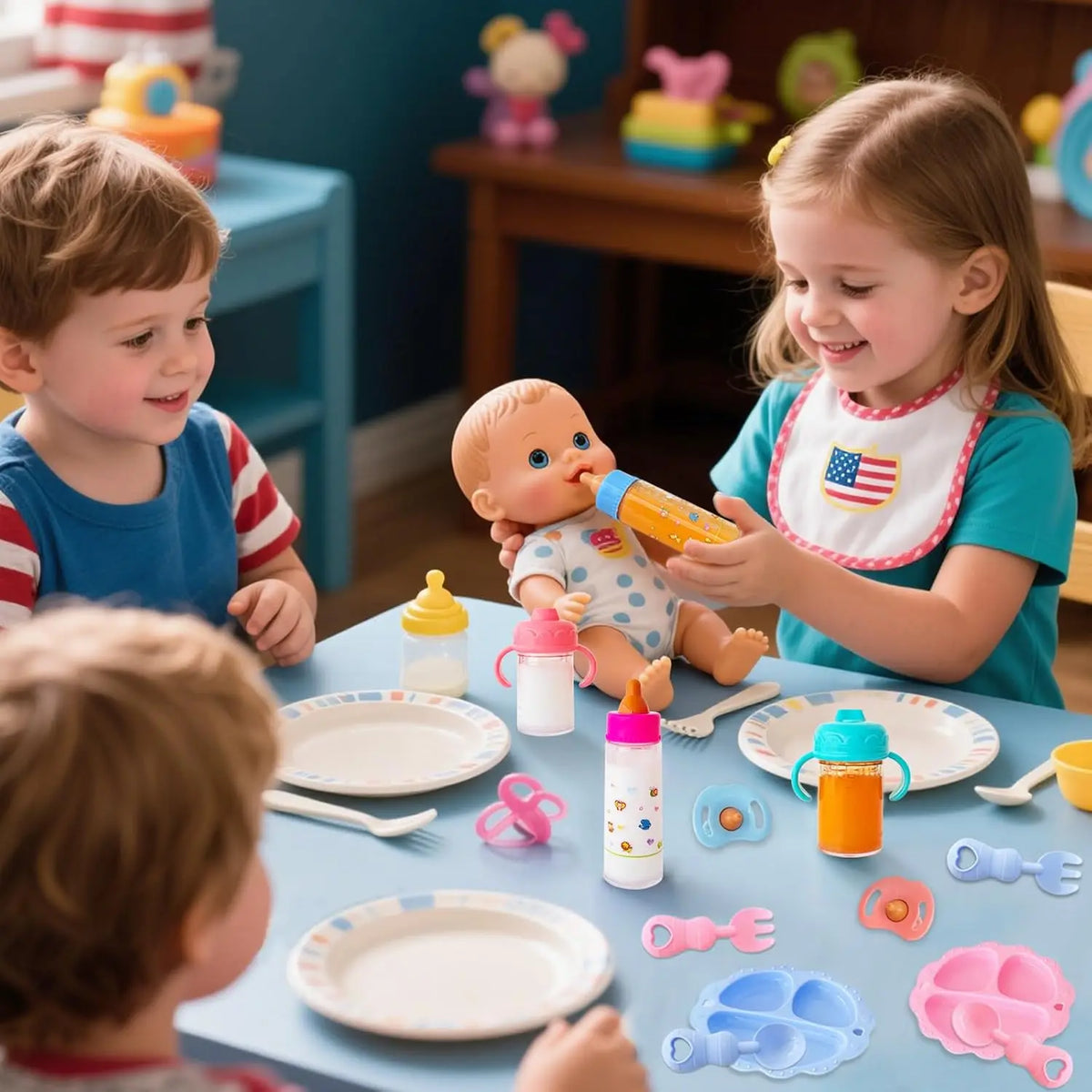 Magic Disappearing Milk Bottle Pretend Play Set for Dolls