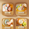 A set of six theme organs or manipulative toys for gameplay, including a groundhog game, plug and unplug activities, and vari