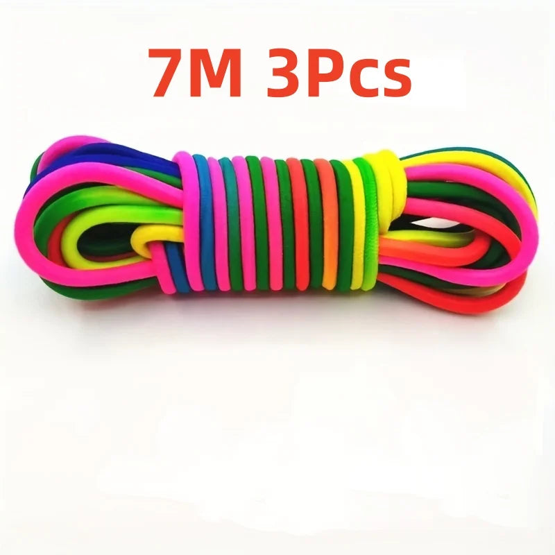 7M 3 pieces of colorful rainbow elastic jump rope training bands