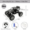 A 20cm Alloy RC Car with a battery and foam box shown from above.