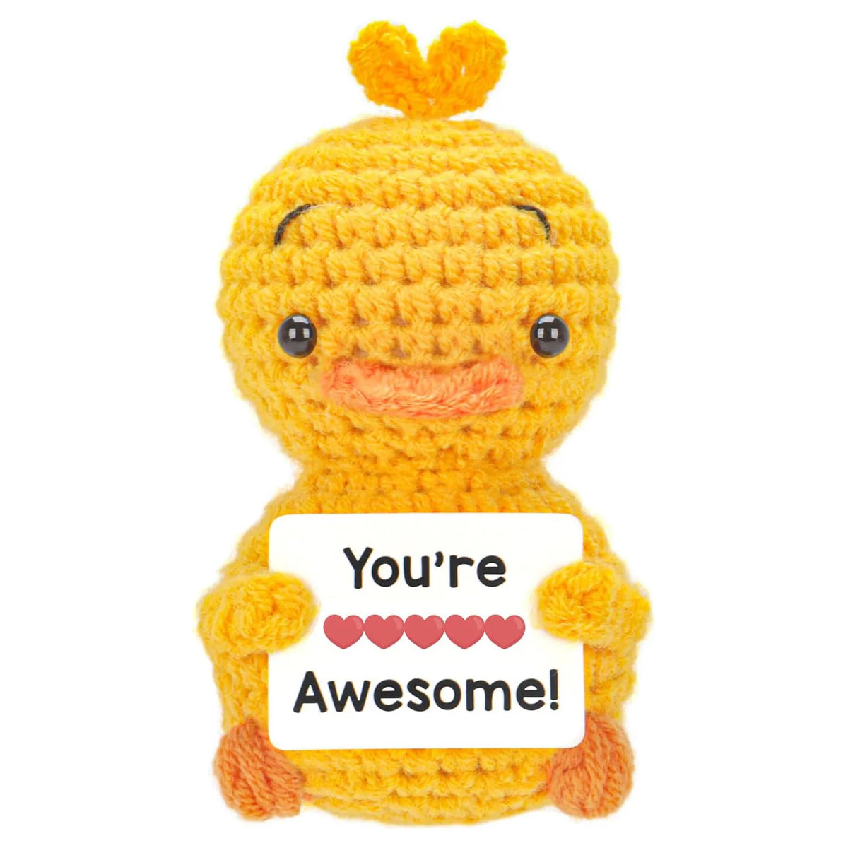 Handmade Crochet Hedgehog Doll with Positivity Card
