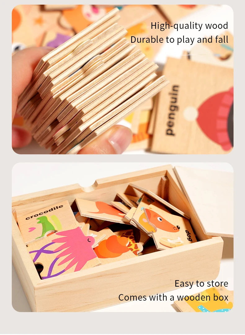 Wooden Animal Shape Puzzle for Early Learning