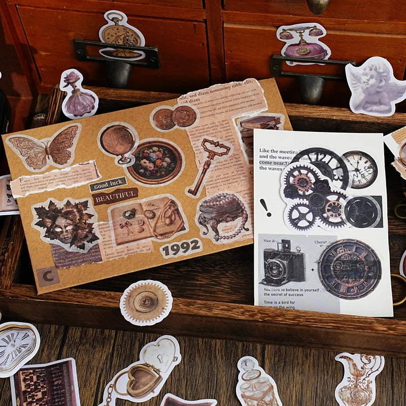 Vintage Alchemy Washi Sticker Pack – 50 Unique Metal-Inspired Designs for DIY Crafts