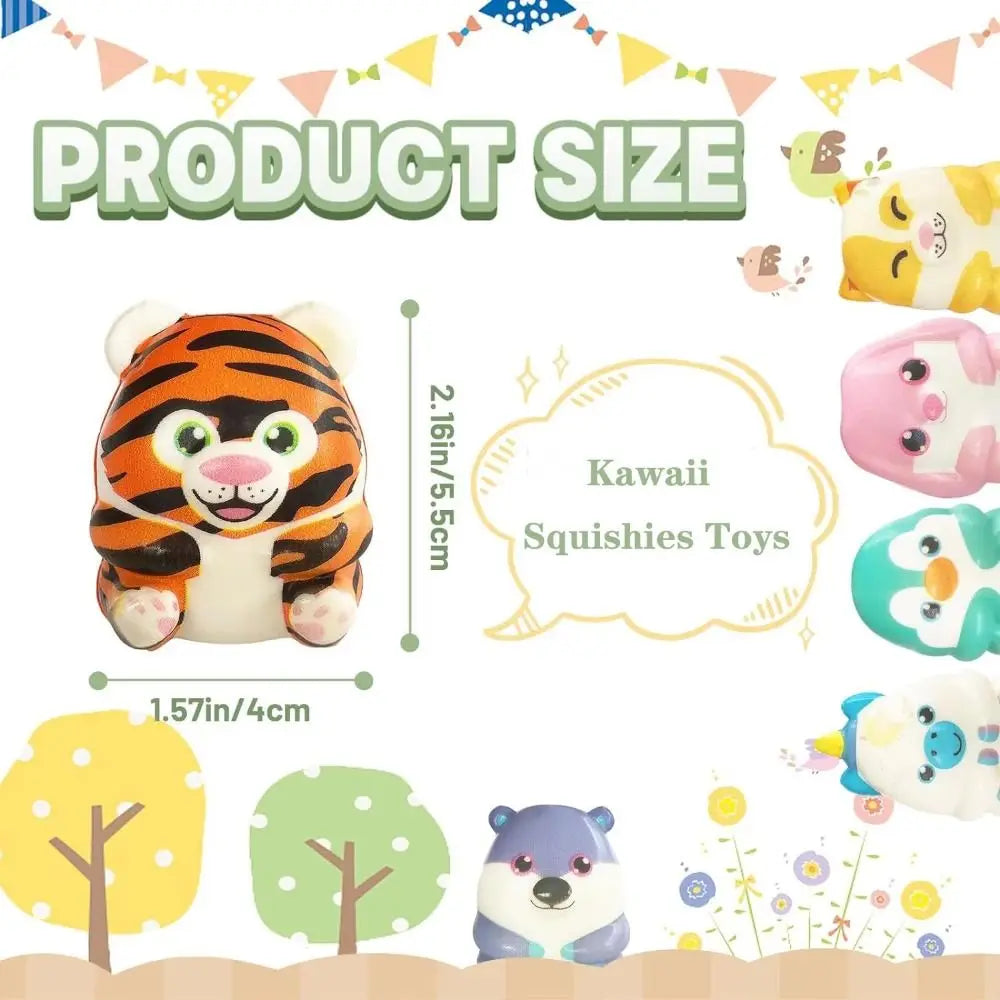 Kawaii Slow-Rising Squeeze Fidget Toys – Set of 12