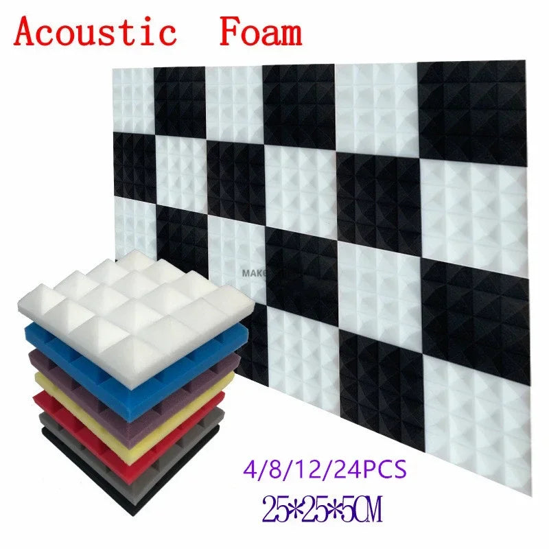 50-Pack Acoustic Foam Panels for Soundproofing and Studio Treatment