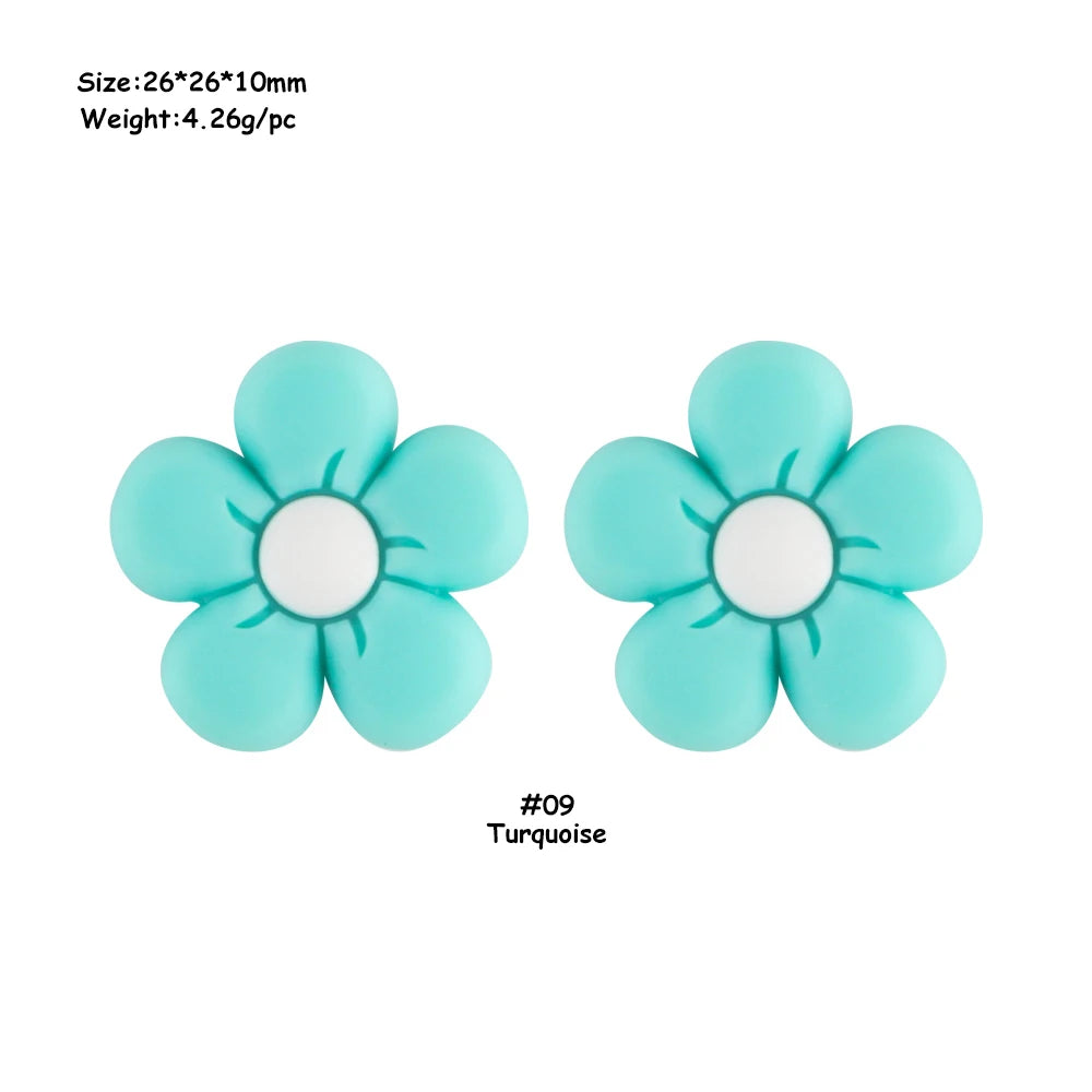 Colorful Silicone Flower Beads for Jewelry Making