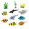 56-Piece Ocean Animal Figurines Set with Coral and Sea Creatures
