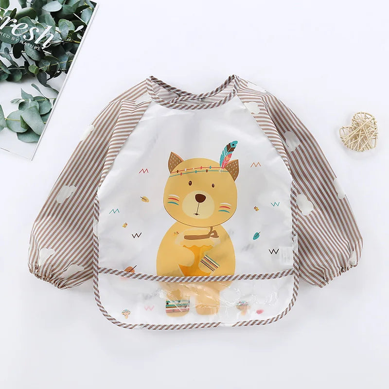 Waterproof Long Sleeve Baby Bib with Full Sleeve Protection