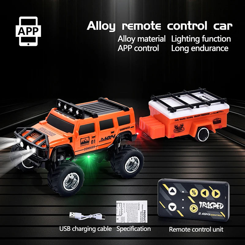 Mini 1:64 Scale Remote Control Off-Road Truck - Dual-Mode with Cruise Control