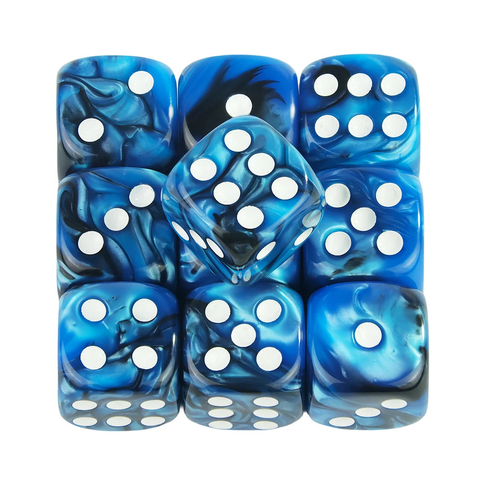 12mm Acrylic Dice Set – Mixed Colors, 10-Pack for Tabletop Gaming