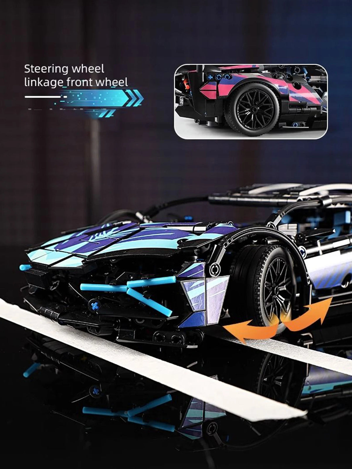 1,314-Piece Mechanical Supercar Building Kit