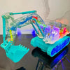 Transparent Gear Excavator Toy with LED Lights & Music