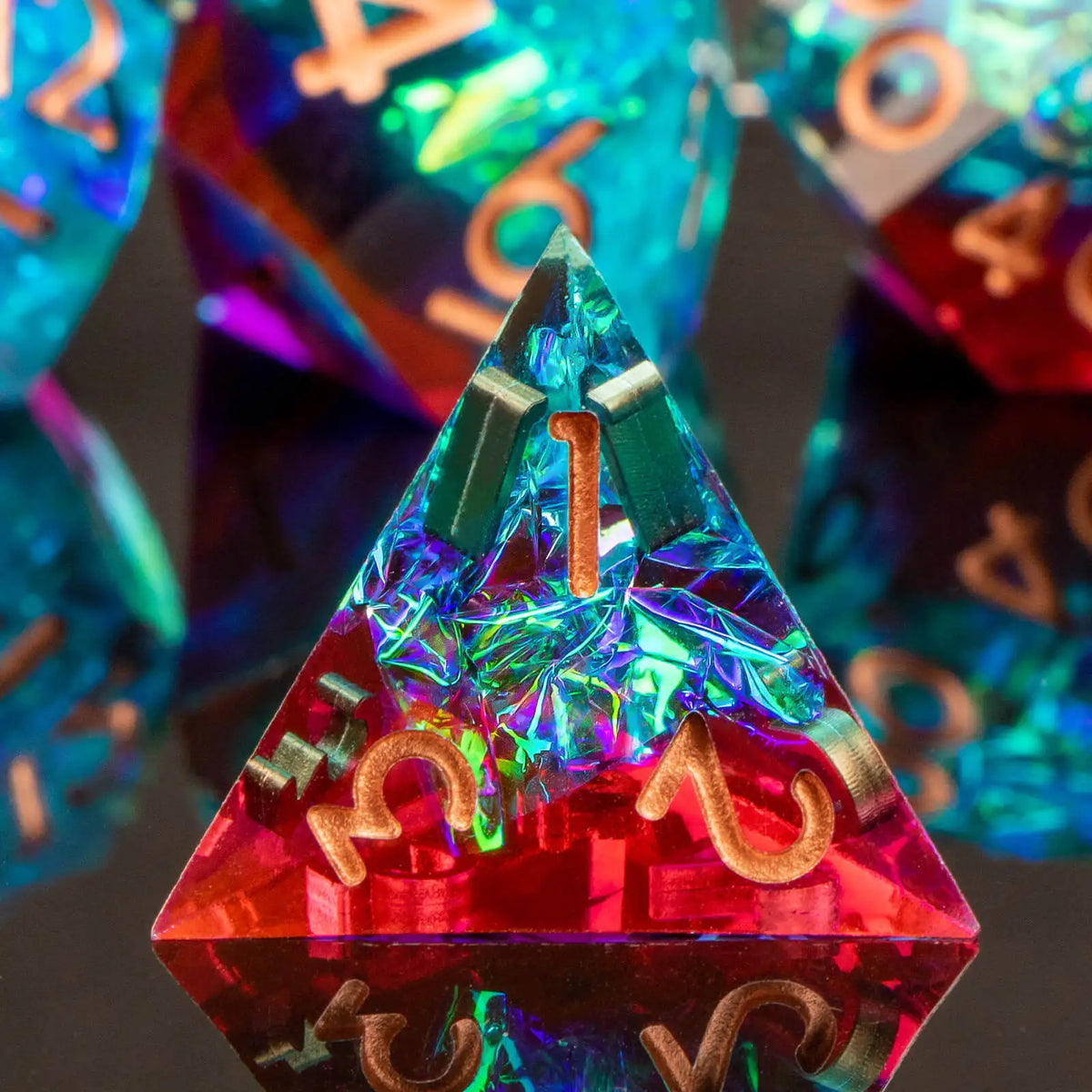 Handmade Resin Sharp Edge Dice Set for RPG Gaming