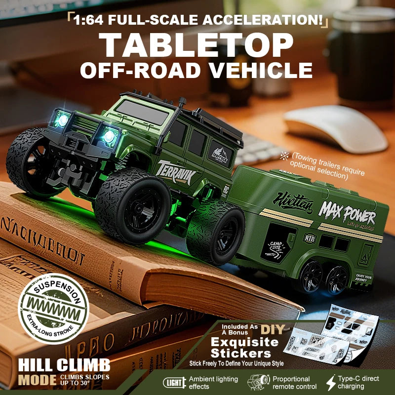 Mini Remote Control Climbing Car with Trailer