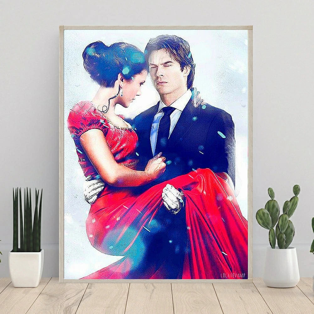 The Vampire Diaries 5D Diamond Painting Kit – Full Round Drill Crystal Art for DIY Home Decor