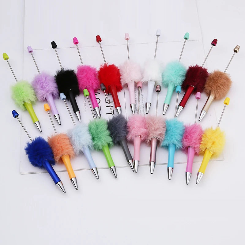 DIY Plush Bead Pens – Set of 20 Colorful Handmade Ballpoint Pens