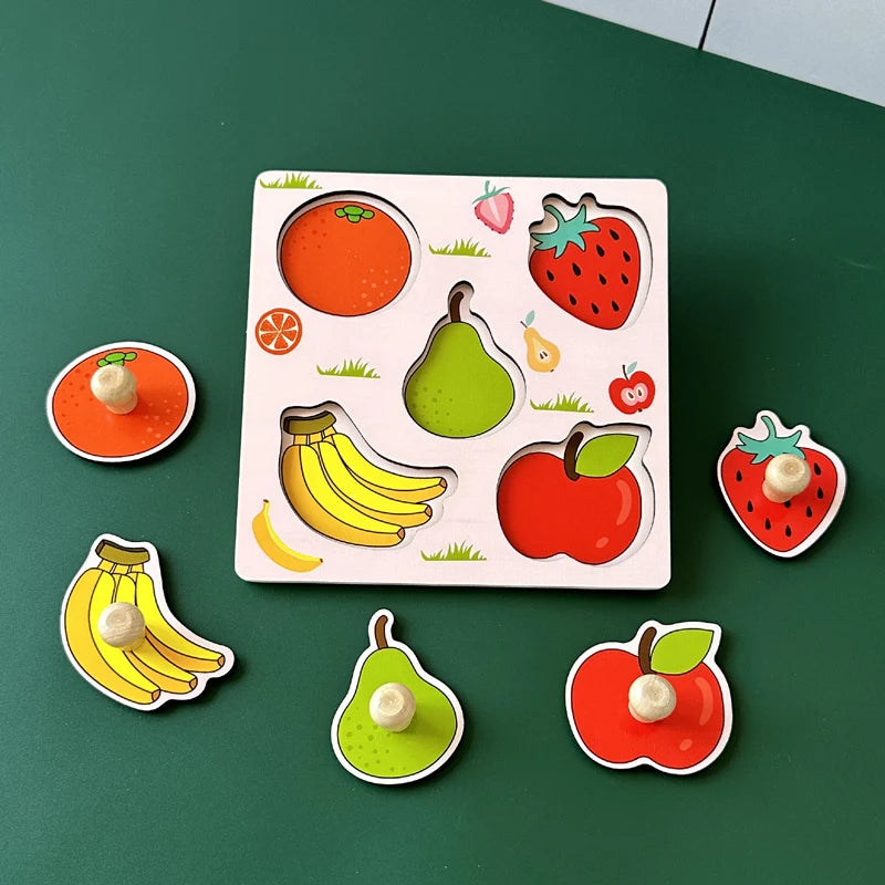 Wooden Montessori Puzzle Board for Toddlers