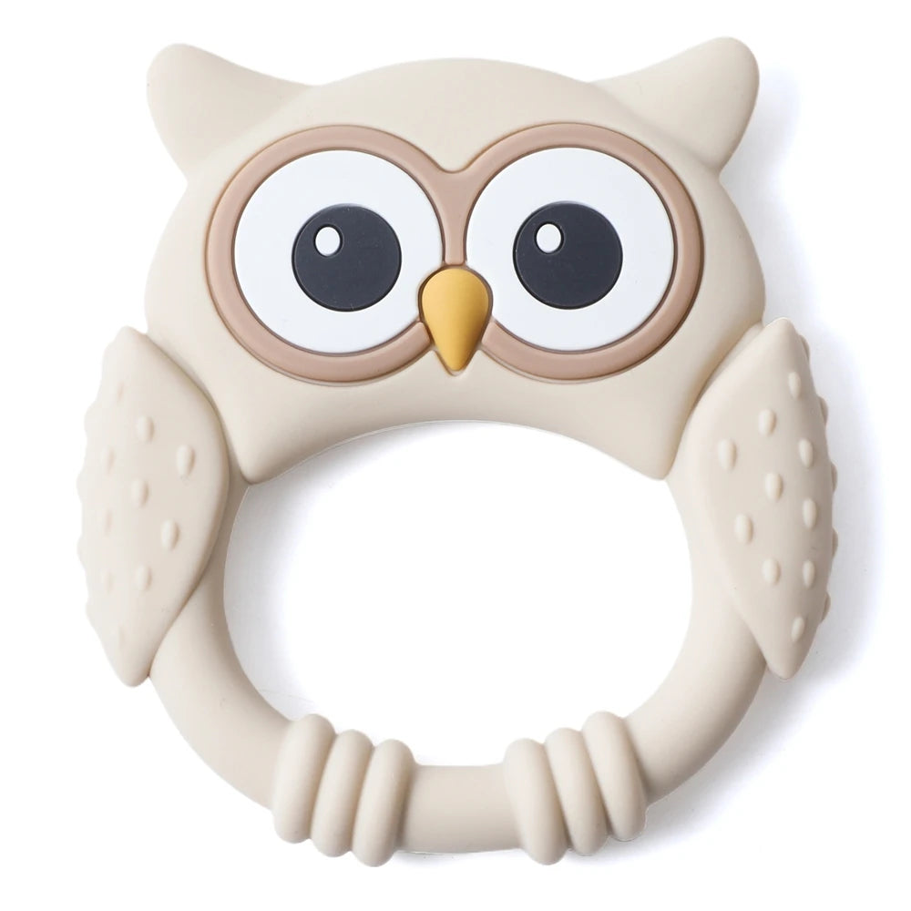 Owl Silicone Baby Teether with Rattle