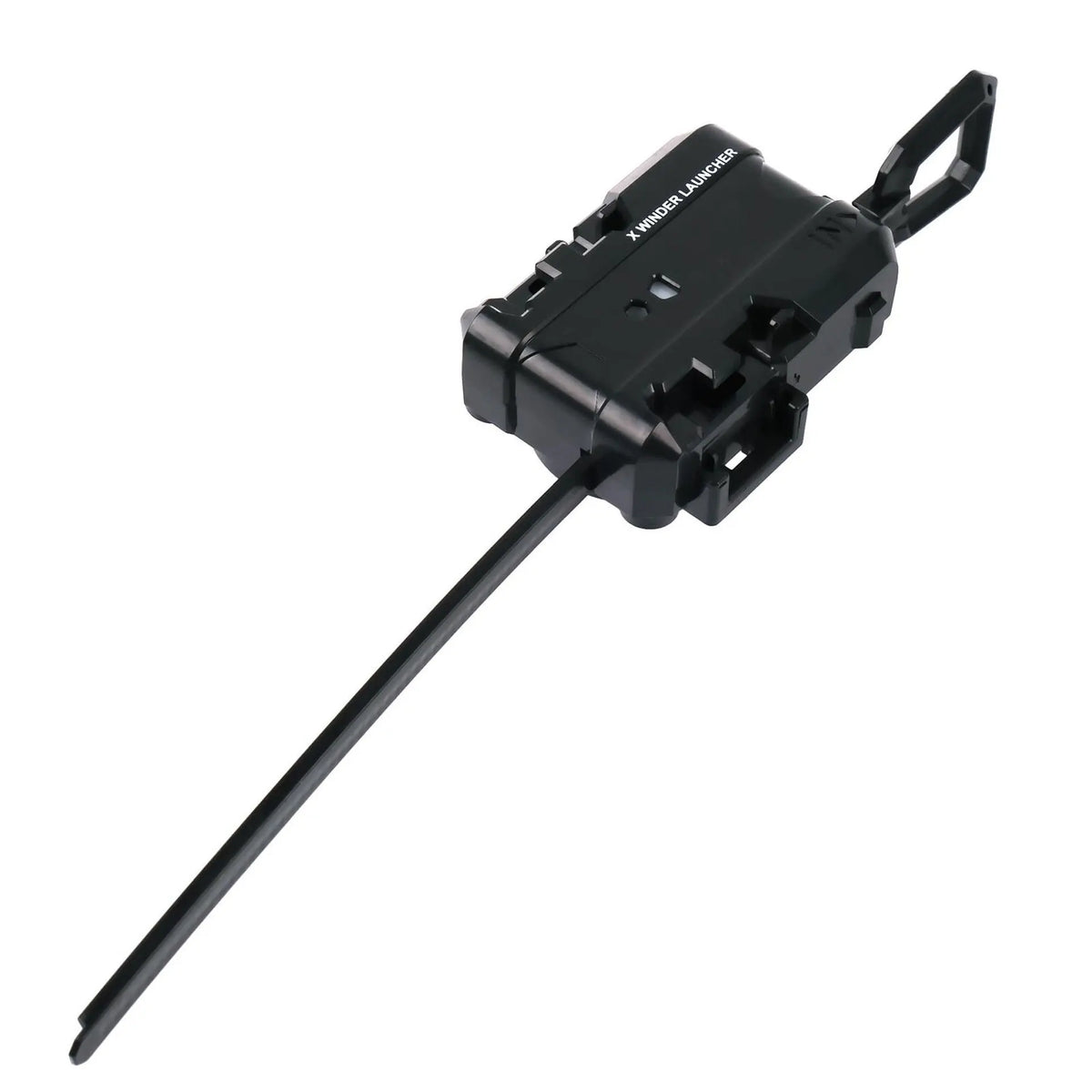 Black gyro launcher accessory with a long, thin rod.